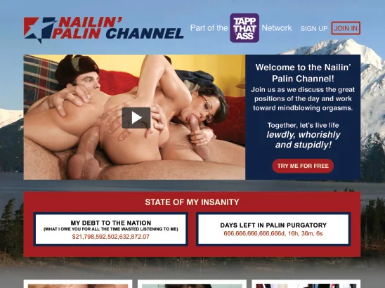 Nailin' Palin Channel Parody, Hustler Magazine