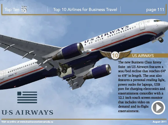 Top Airlines Layout, Business Review Canada