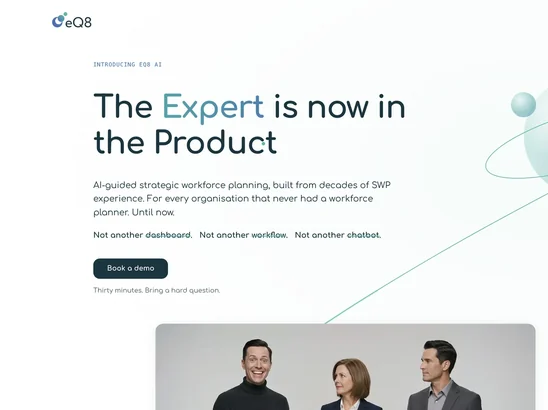 eQ8 Compass, AI practitioner UX and launch campaign